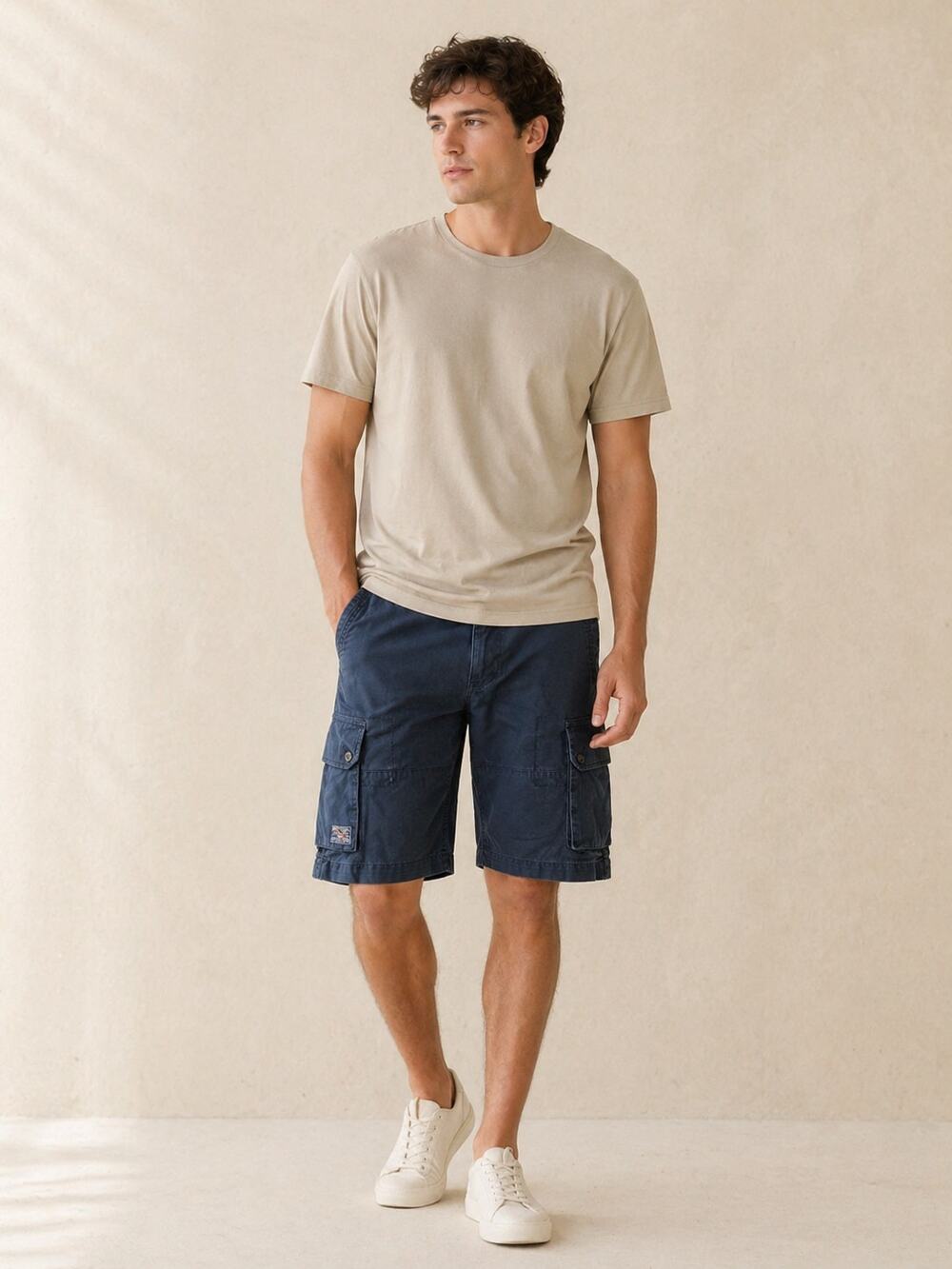 Navy Blue Rugged Cargo Shorts 32